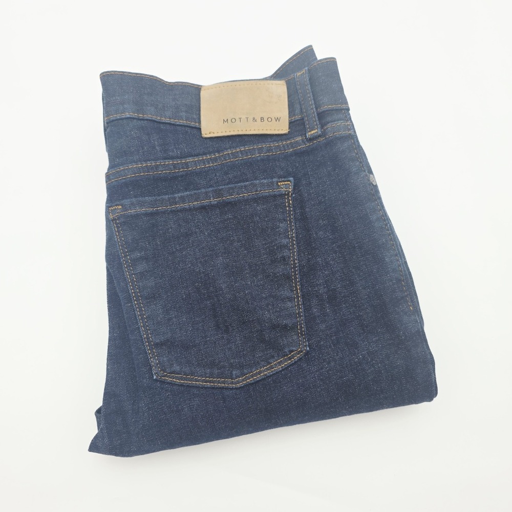 Mott & Bow Men's Size 32 x 32 Slim Fit Stretch Dark Wash Blue Denim Crosby Jeans